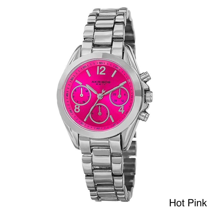 Akribos XXIV Women's Swiss Quartz Dual-Time Multifunction Gold-Tone Bracelet Watch