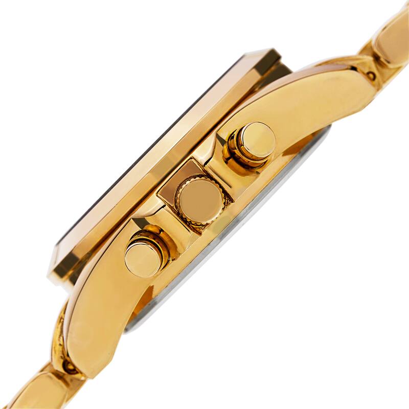 Akribos XXIV Women's Swiss Quartz Dual-Time Multifunction Gold-Tone Bracelet Watch