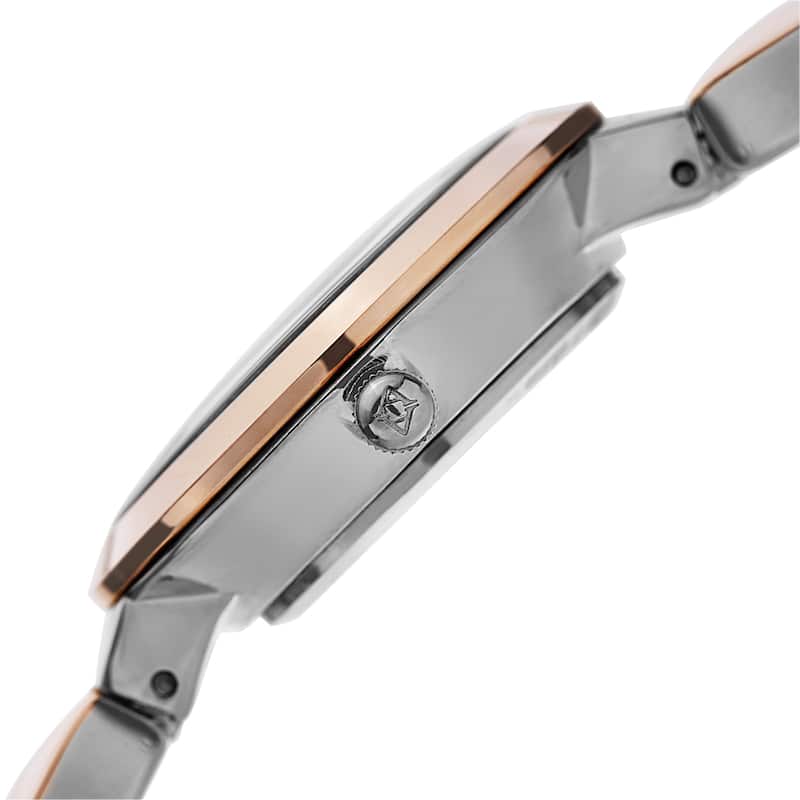 Akribos XXIV Women's Swiss Quartz Diamond Markers Two-Tone Bracelet Watch