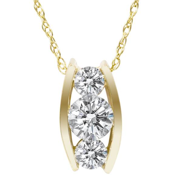 1.75 Ct Princes Cut Brilliant Diamond Pendant Solid 14k Yellow Gold 16" Necklace 
