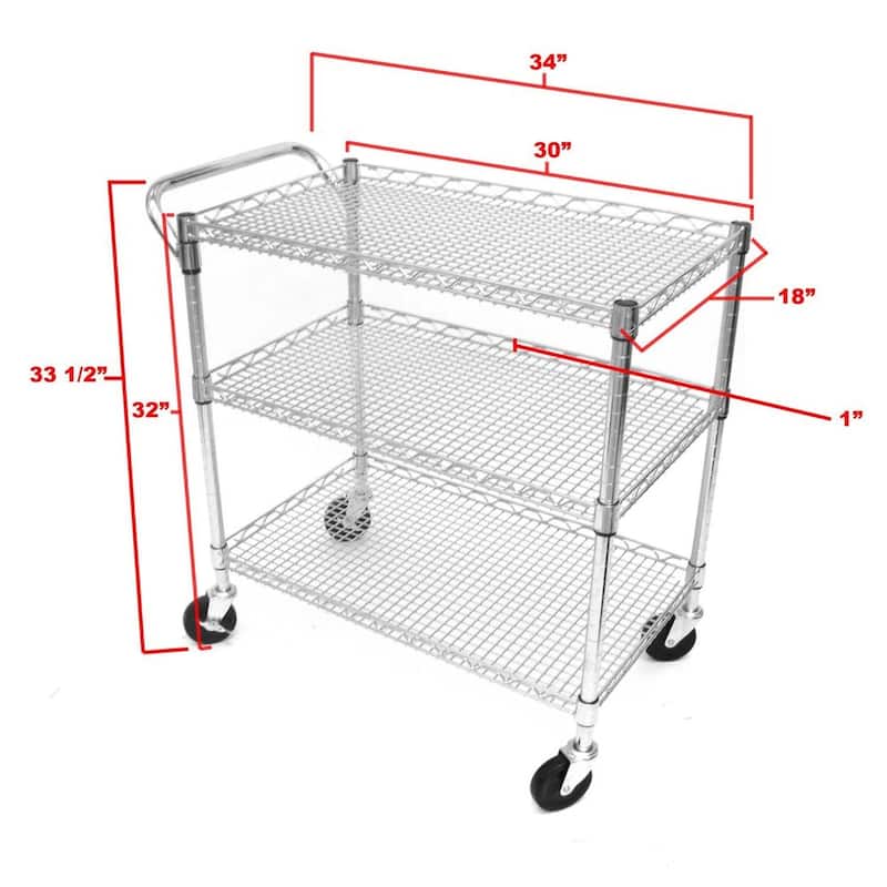 Seville Classics Industrial All-Purpose Utility Cart, NSF Listed