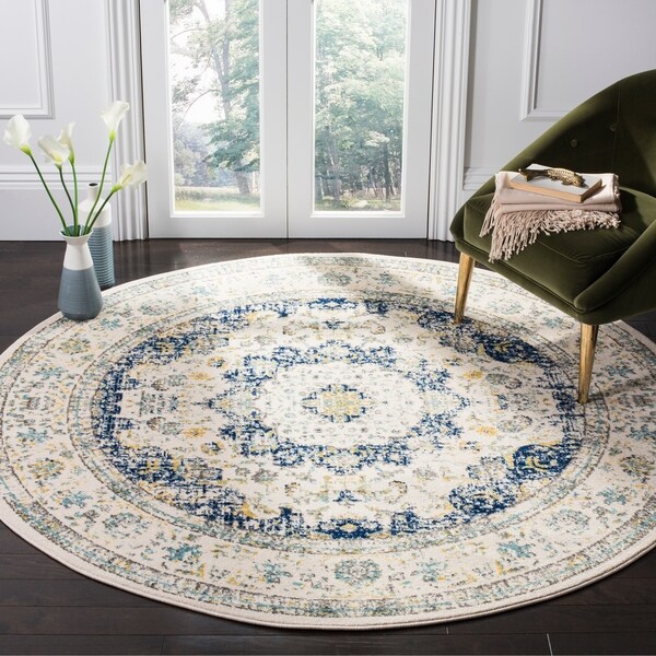Safavieh Evoke Vintage Oriental Ivory / Blue Distressed Rug - 9' x 12'