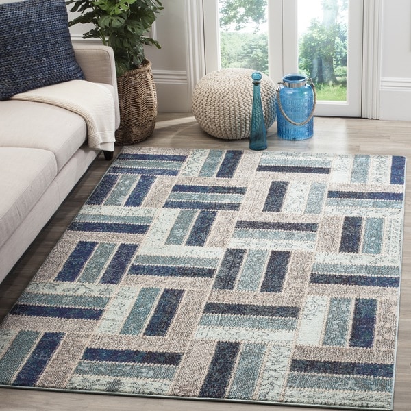 Safavieh Monaco Geometric Grey / Blue Rug - 9' x 12'
