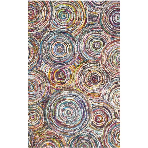 Safavieh Handmade Nantucket Modern Abstract Multicolored Cotton Rug - 9' x 12'