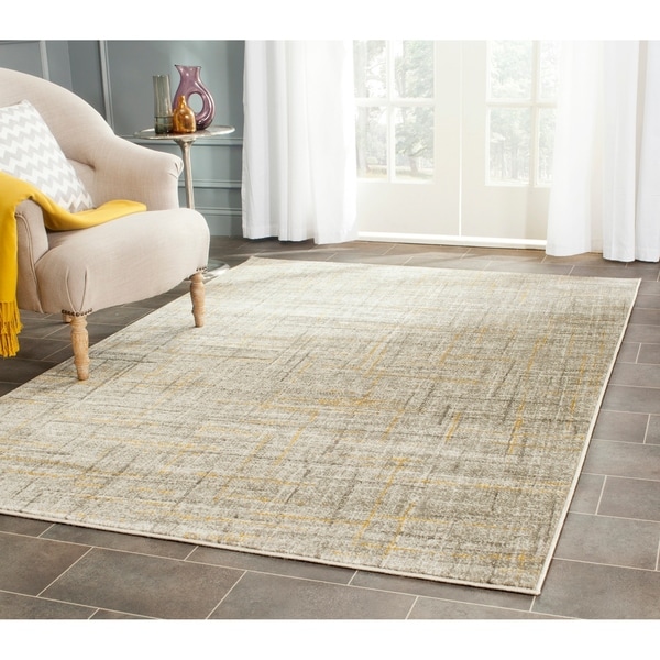Safavieh Porcello Modern Abstract Grey/ Gold Rug - 9' x 12'
