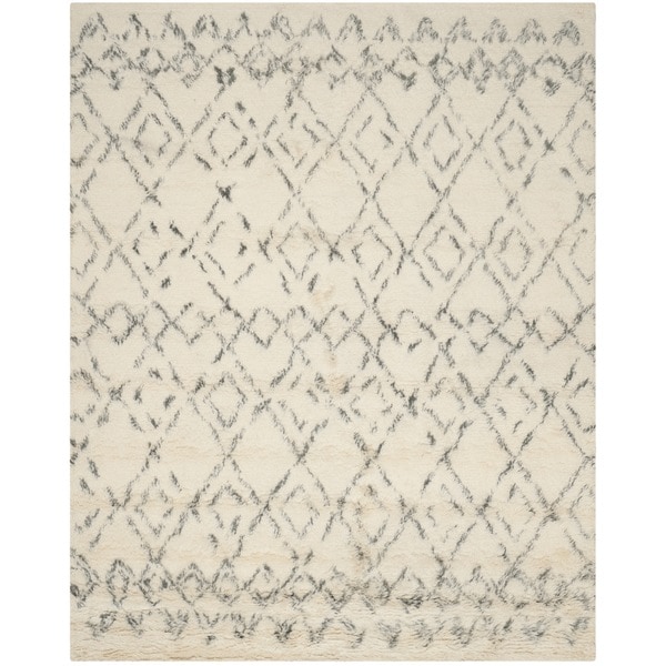 Safavieh Hand Tufted Casablanca Shag White/ Grey N.Z. Wool Rug (10 x