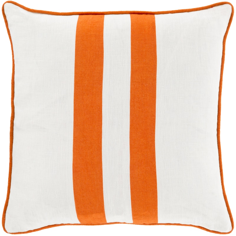 Kelty 18-inch Stripe Feather Down or Poly Throw Pillow - Down - Orange