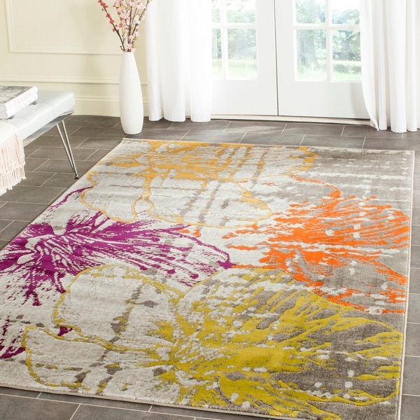 Safavieh Porcello Contemporary Floral Ivory/ Grey Rug - 8'2 x 11'