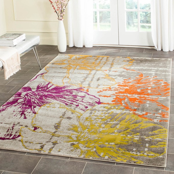 Safavieh Porcello Contemporary Floral Ivory/ Grey Rug - 8'2 x 11'