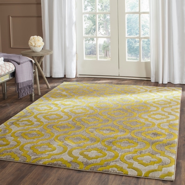 Safavieh Porcello Contemporary Moroccan Light Grey/ Green Rug - 8'2" x 11'