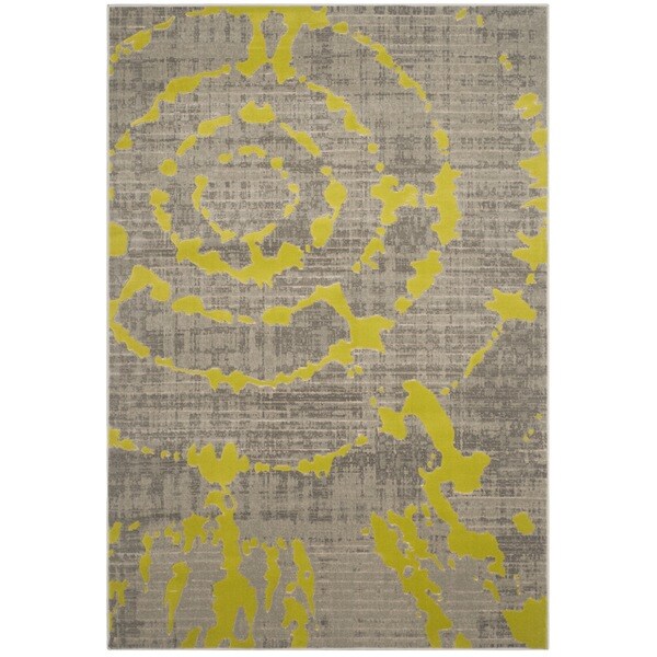 Safavieh Porcello Abstract Contemporary Light Grey/ Green Rug - 8'2 x 11'