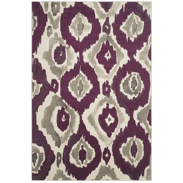 Safavieh Porcello Abstract Ogee Ivory/ Purple Rug - 8'2 x 11'