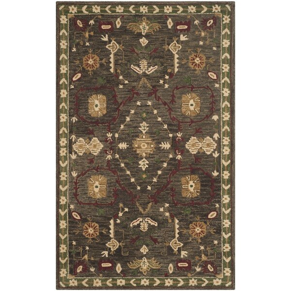 Safavieh Handmade Roslyn Sage/ Ivory Wool Rug - 8' x 10'