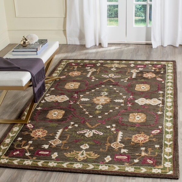 Safavieh Handmade Roslyn Sage/ Ivory Wool Rug - 8' x 10'