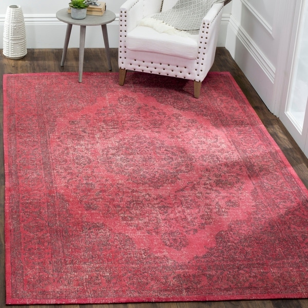 Safavieh Classic Vintage Overdyed Fuchsia Cotton Distressed Rug - 6'7 x 9'2