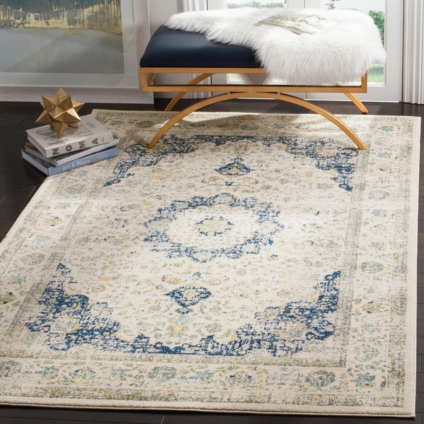 Safavieh Evoke Vintage Oriental Ivory / Blue Distressed Rug - 10' x 14'
