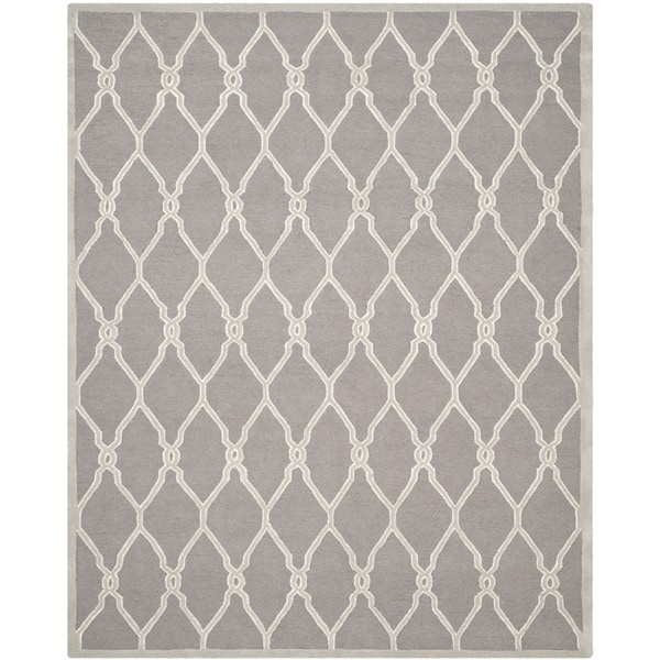 Safavieh Hand-Tufted Cambridge Dark Grey/ Ivory Wool Rug - 9' x 12'