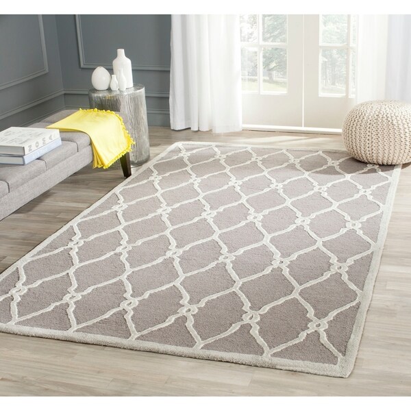 Safavieh Hand-Tufted Cambridge Dark Grey/ Ivory Wool Rug - 9' x 12'