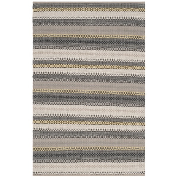 Safavieh Hand Woven Striped Kilim Grey Wool Rug 8 X 10 Free Safavieh Hand Woven Striped Kilim Grey Wool Rug 8 X27 X 10