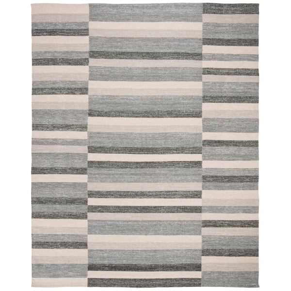 Safavieh Hand-Woven Striped Kilim Grey Rug - 8' x 10'