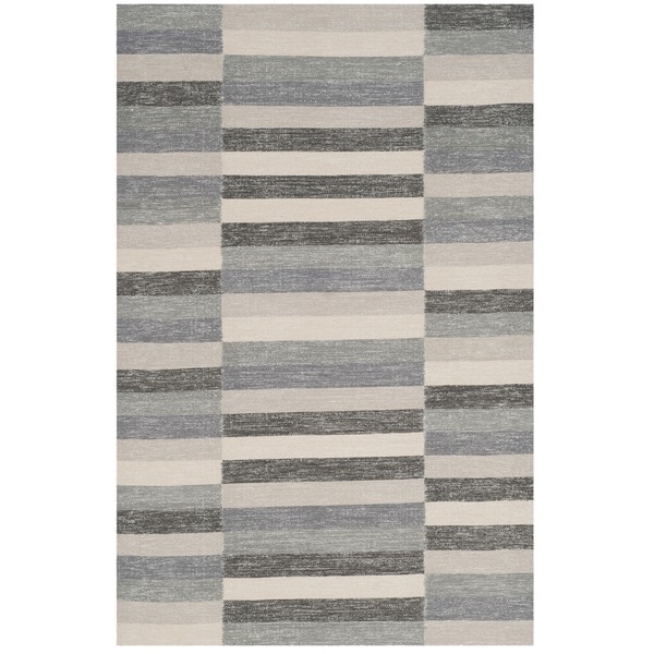 Safavieh Hand-Woven Striped Kilim Grey Rug - 8' x 10'