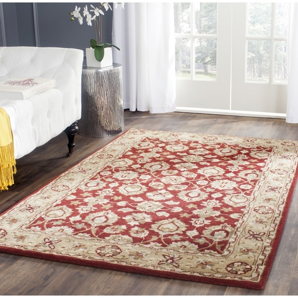 Safavieh Hand-Tufted Stratford Red/ Ivory N.Z. Wool Rug - 8' X 10'