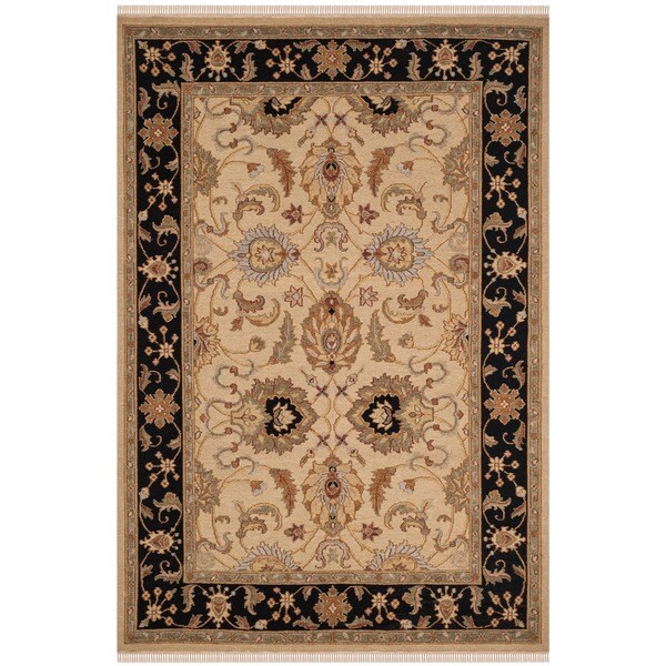 Safavieh Hand-Woven Sumak Light Gold/ Black Wool Rug - 8' x 10'