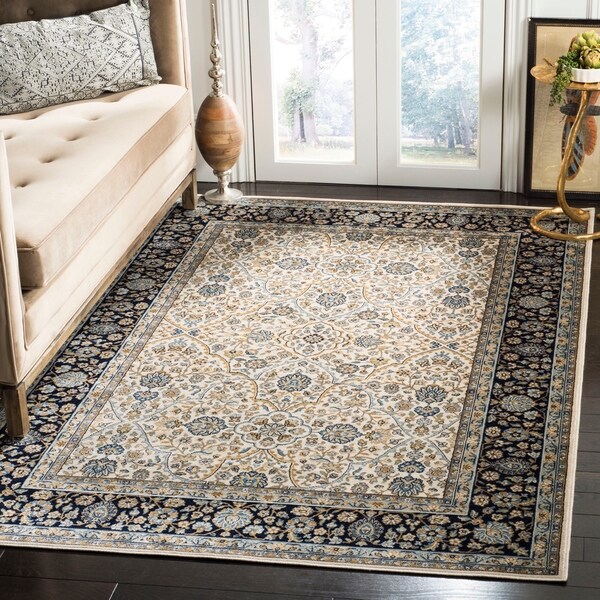 Safavieh Persian Garden Ivory/ Navy Viscose Rug - 8' x 11'