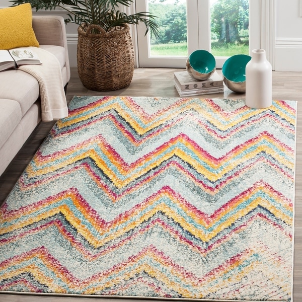 Safavieh Monaco Vintage Chevron Multicolored Distressed Rug - multi - 8' X 11'