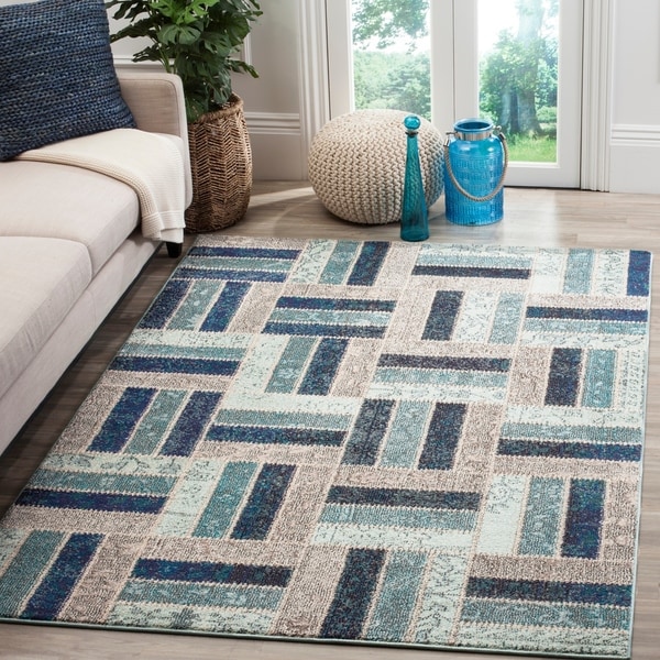 Safavieh Monaco Geometric Grey / Blue Rug - 8' x 11'