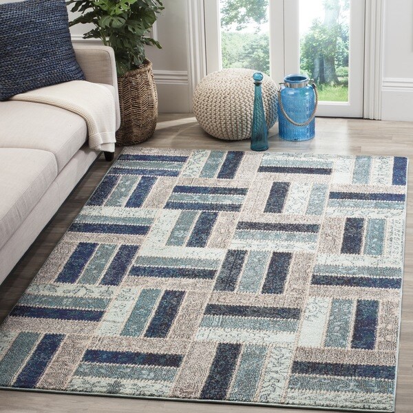 Safavieh Monaco Geometric Grey / Blue Rug - 8' x 11'