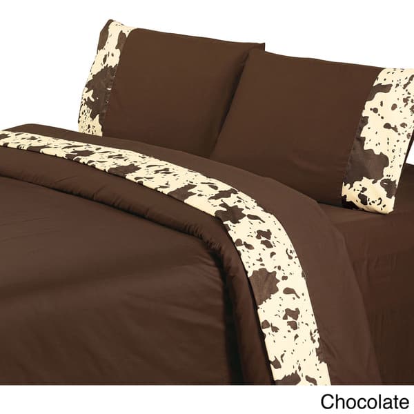 Shop Hiend Accents Printed Cowhide Bed Sheet Set Overstock 9943094