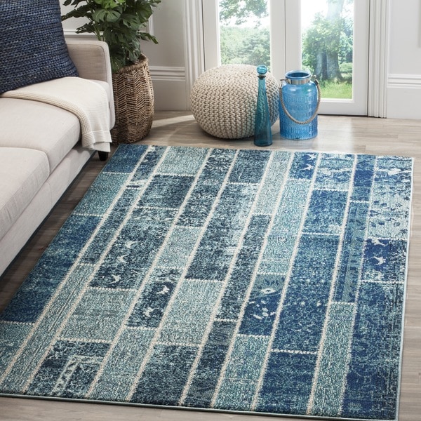 Safavieh Monaco Patchwork Blue/ Multicolored Rug - 8' x 11'