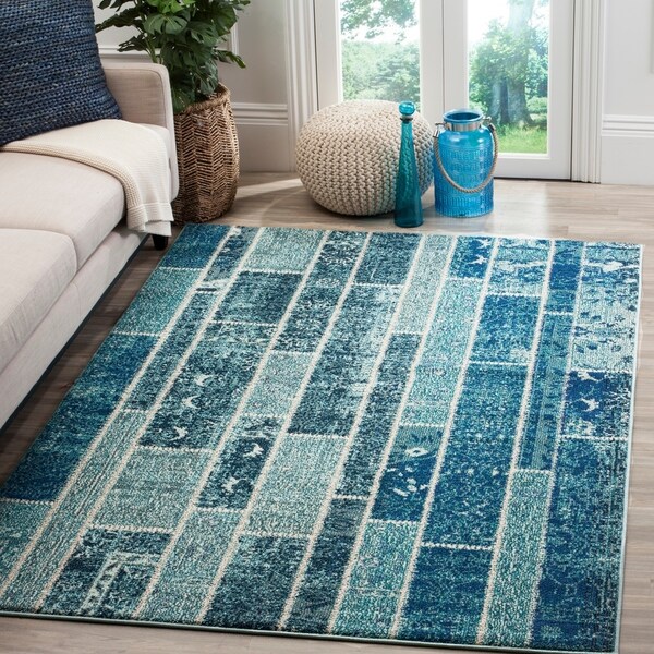 Safavieh Monaco Patchwork Blue/ Multicolored Rug - 8' x 11'