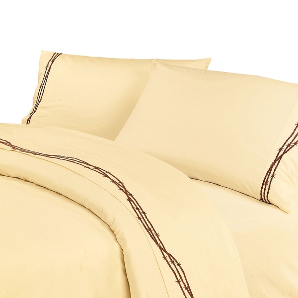 HiEnd Accents Embroidered Barbwire Sheet Set