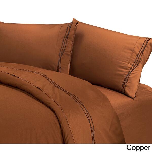 Shop Hiend Accents Embroidered Barbwire Sheet Set Free Shipping