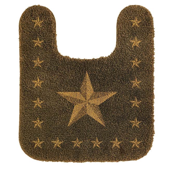 HiEnd Accents Contour Star Dark Tan Acrylic Bath Rug - 20 x 24