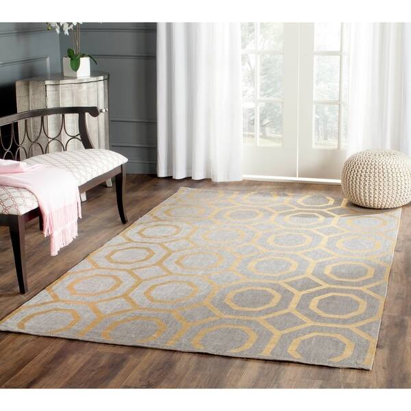 Safavieh Handmade Cedar Brook Grey/ Gold Jute Rug - 7'3" x 9'3"