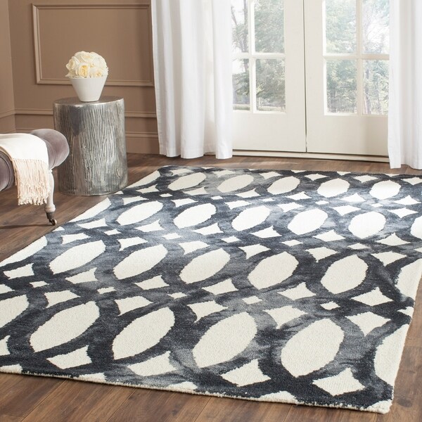 Safavieh Handmade Dip Dye Watercolor Vintage Ivory/ Graphite Wool Rug - 8' x 10'