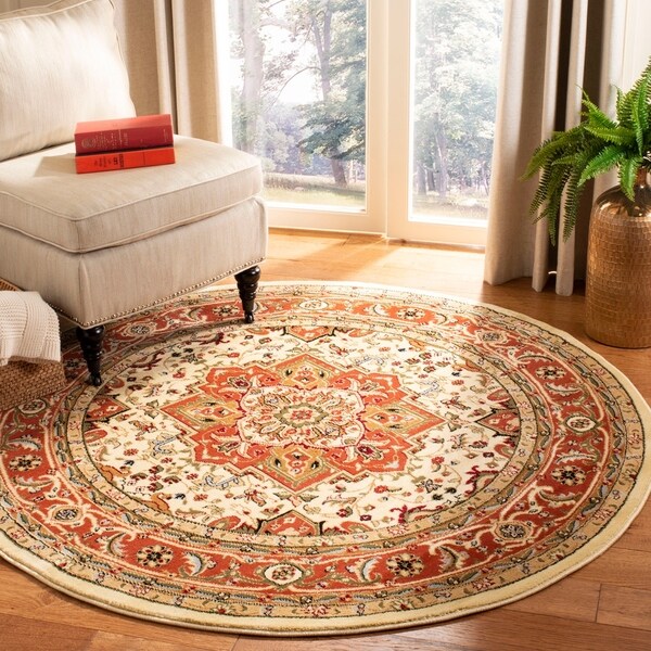 Safavieh Lyndhurst Traditional Oriental Ivory/ Rust Rug - 10' x 10' round