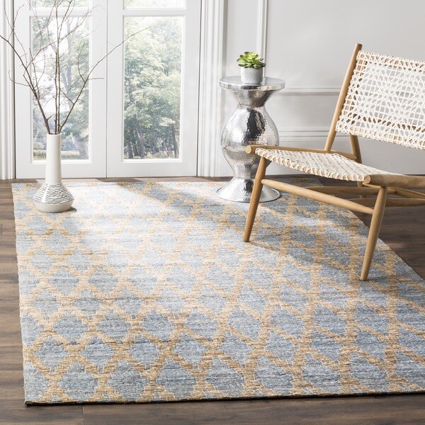 Safavieh Cape Cod Handmade Light Blue / Gold Jute Natural Fiber Rug (8' x 10')
