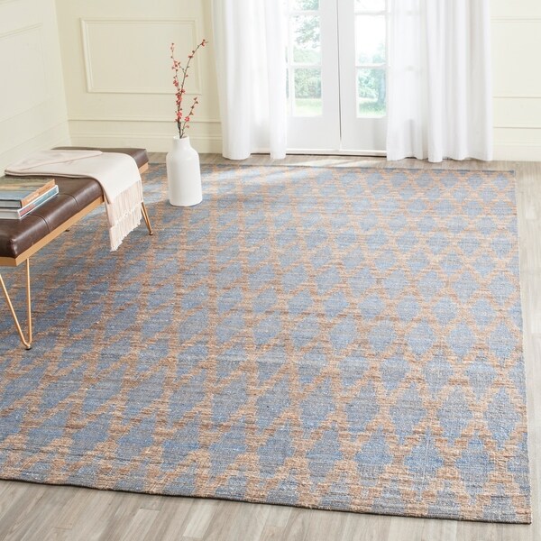 Safavieh Cape Cod Handmade Light Blue / Gold Jute Natural Fiber Rug - 8' x 10'
