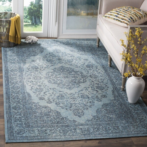 Safavieh Classic Vintage Overdyed Blue Cotton Distressed Rug (8' x 11')