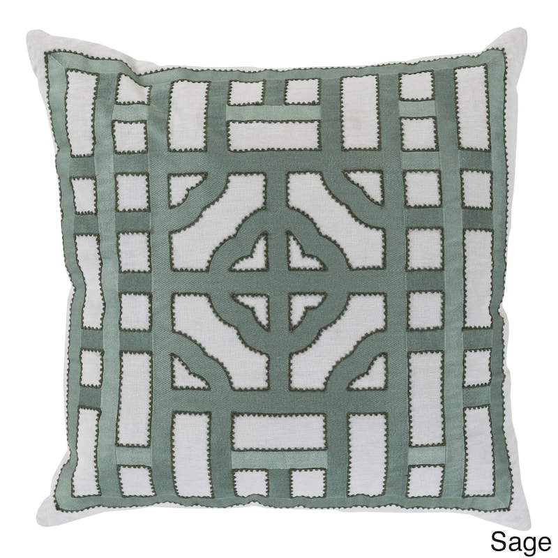 Decorative Felder 18-inch Poly or Feather Down Filled Throw Pillow - Down - Sage
