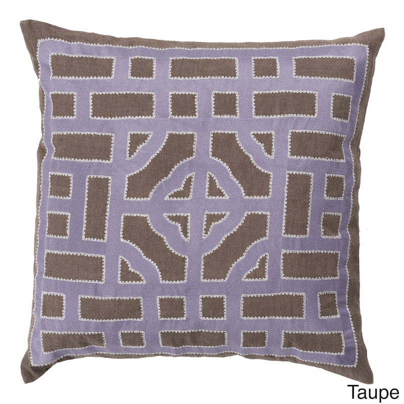 Decorative Felder 18-inch Poly or Feather Down Filled Throw Pillow - Down - Taupe