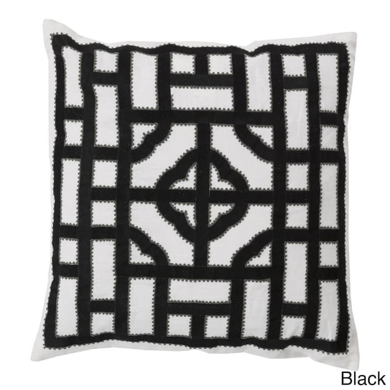 Decorative Felder 18-inch Poly or Feather Down Filled Throw Pillow - Down - Black