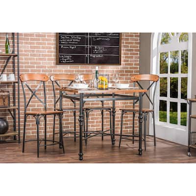 Industrial Medium Brown Wood Pub Set by Baxton Studio