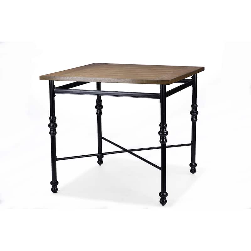 Industrial Medium Brown Wood Pub Table by Baxton Studio
