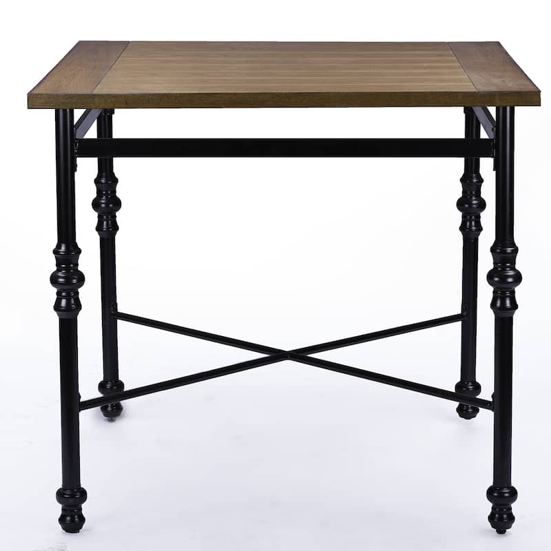 Industrial Medium Brown Wood Pub Table by Baxton Studio