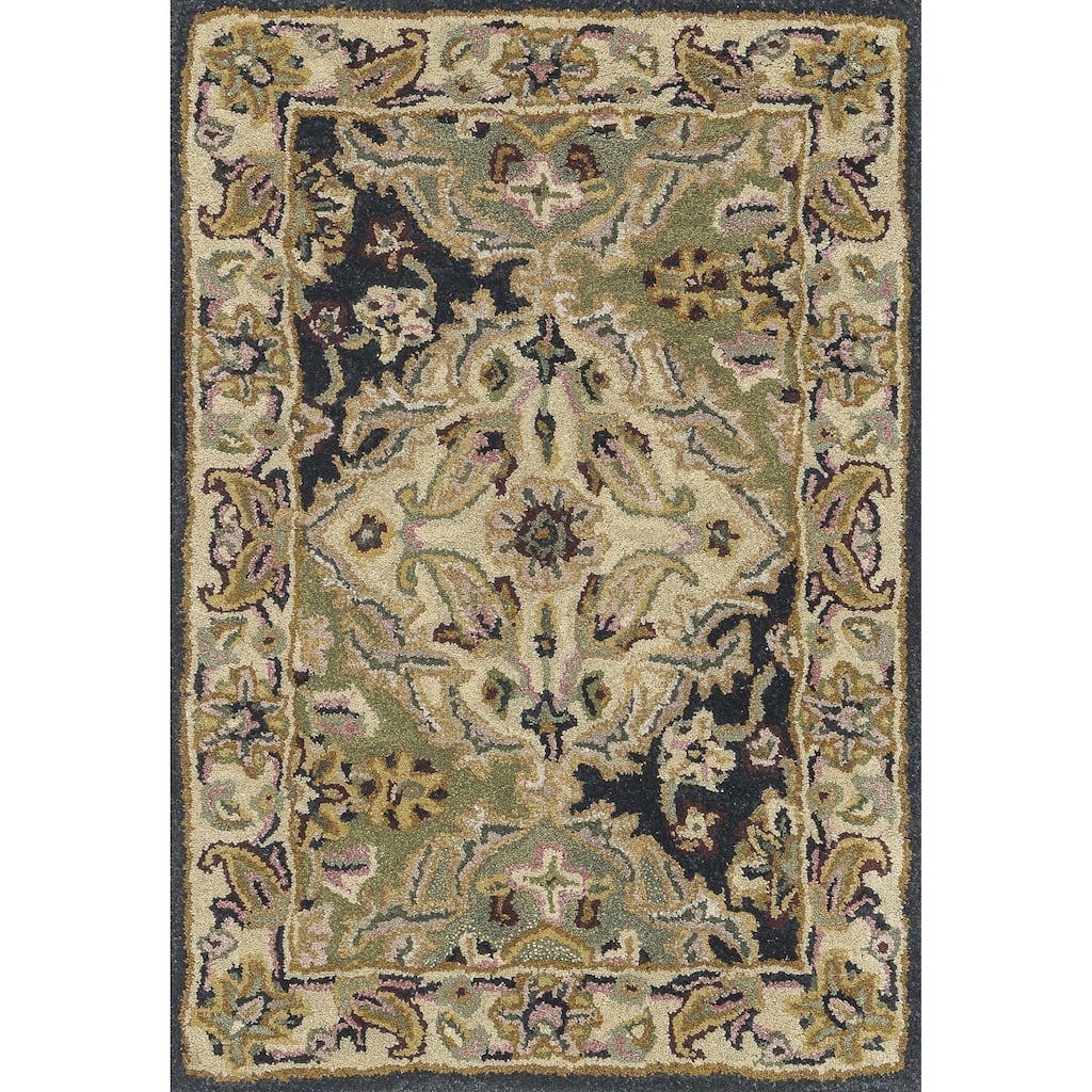 Hand-tufted Mason Maroon/ Black Runner Rug